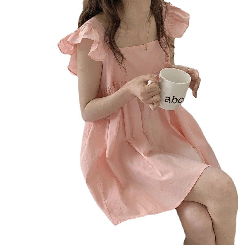 KittenAlarm - Issy Pocketed Ruffle Babydoll Dress - Coral - FINAL SALE