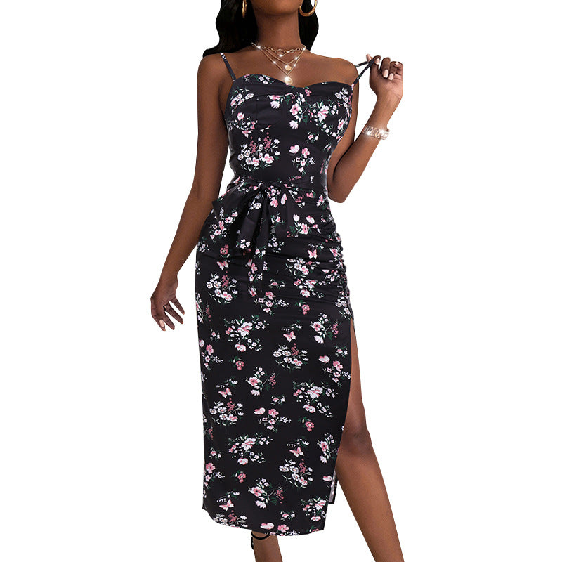 Farhan Floral Strapless Smocked Maxi Dress - Black