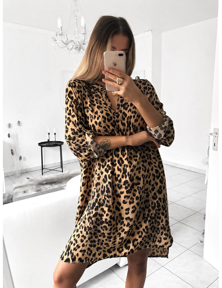 Murphy Printed Leopard Tie Dress