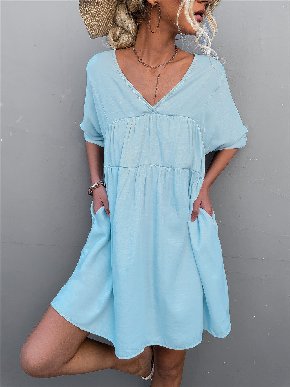 Cheers To Summer Pocketed Tassel Dress - Ocean - FINAL SALE