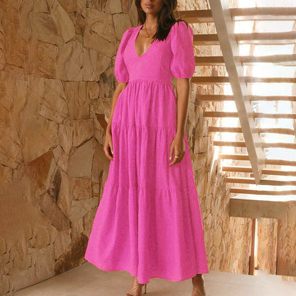 Follow My Lead Tiered Maxi Dress - Baby Pink