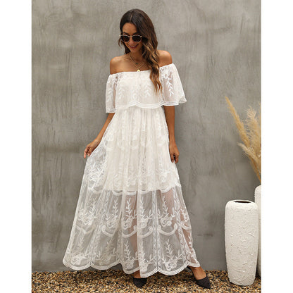 Our Together Is Forever Off The Shoulder Lace Maxi Dress