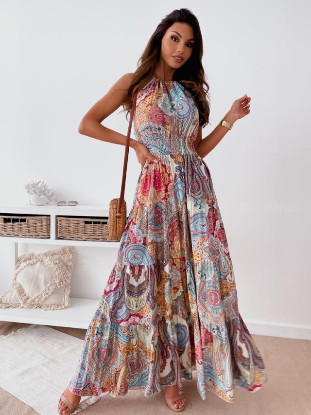 Never Too Much Printed Open Back Maxi Dress