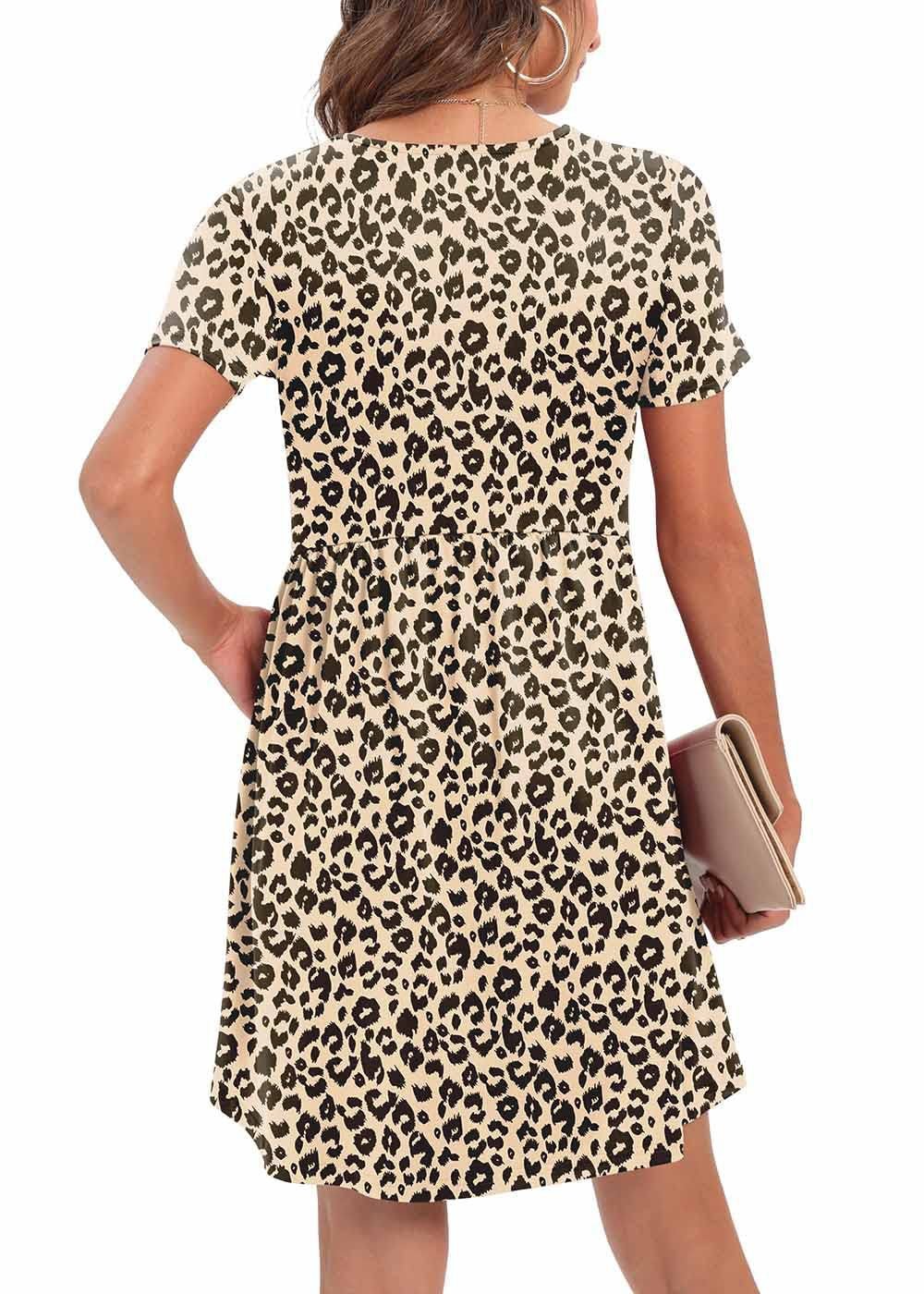 Patti Pocketed Leopard Babydoll Dress