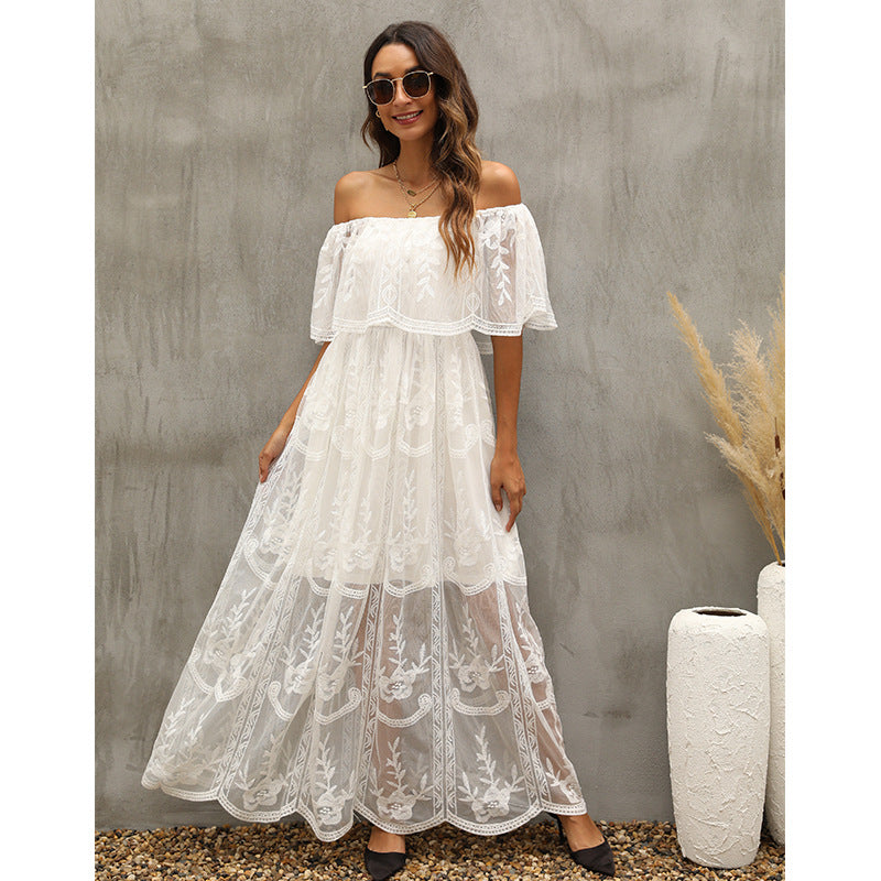 Our Together Is Forever Off The Shoulder Lace Maxi Dress