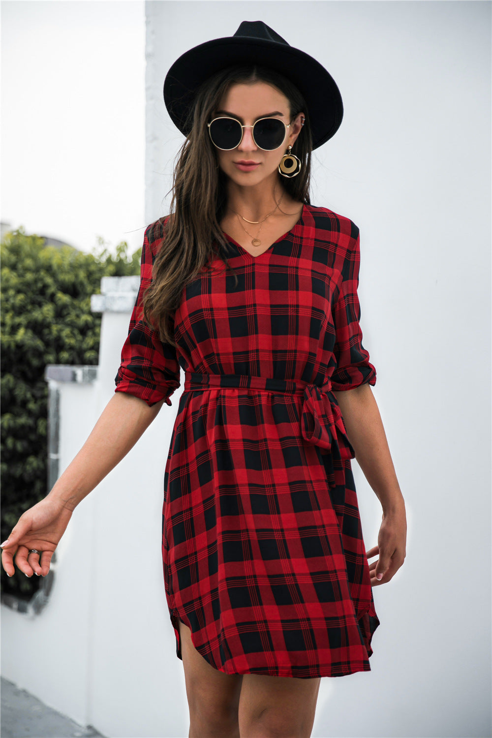 Rochester Gingham Sweater Dress