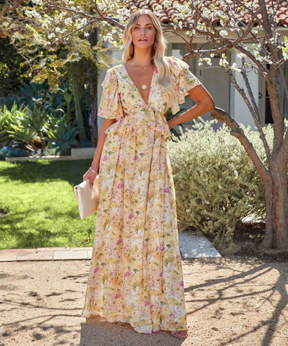 Spring Fling Floral Ruffle Tiered Maxi Dress