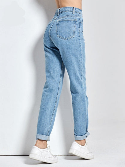KittenAlarm - Harem Pants Vintage High Waist Jeans Woman Boyfriends Women's Jeans Full Length Mom Jeans Cowboy Denim Pants Vaqueros Mujer