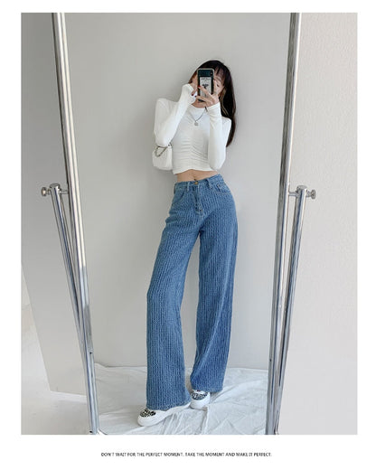 KittenAlarm - Women Jeans High Waist Casual Streetwear y2k Baggy Office Lady New Fashion Korean Denim Trousers Female Straight Wide Leg Pants