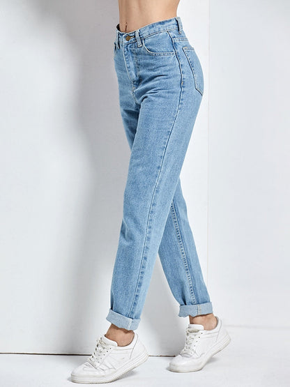 KittenAlarm - Harem Pants Vintage High Waist Jeans Woman Boyfriends Women's Jeans Full Length Mom Jeans Cowboy Denim Pants Vaqueros Mujer