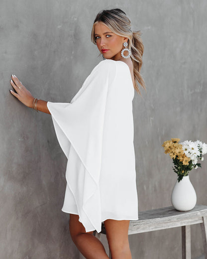 Side To Side One Shoulder Statement Dress - White