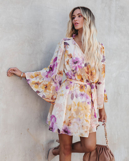 Damaya Floral Chiffon Tassel Dress