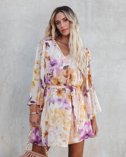 Damaya Floral Chiffon Tassel Dress