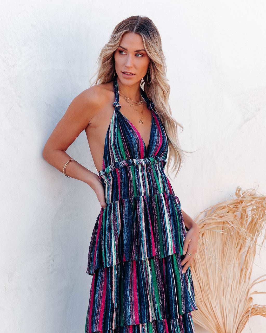 Esperanza Tiered Halter Maxi Dress