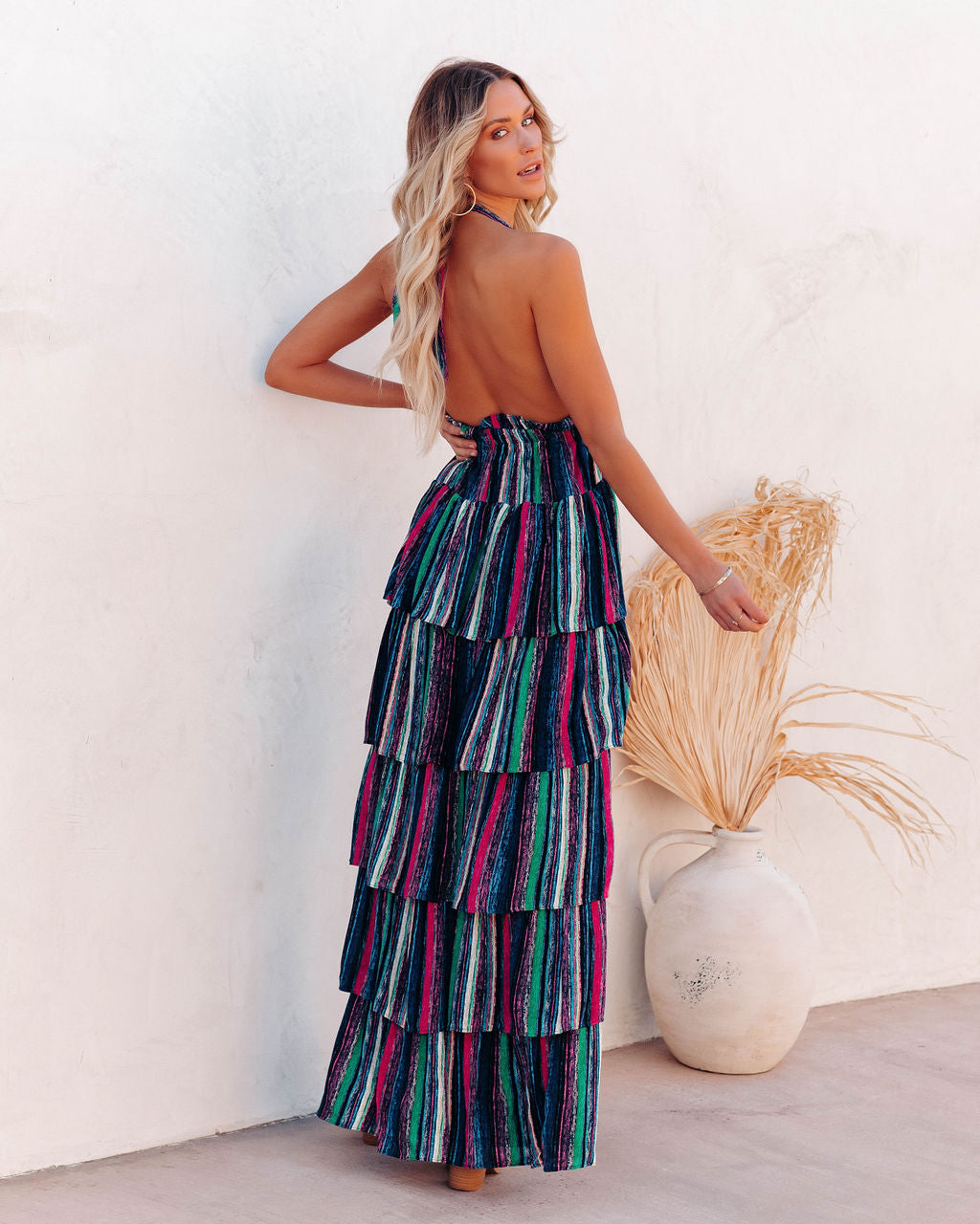 Esperanza Tiered Halter Maxi Dress