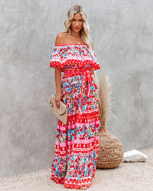 Flora Farms Off The Shoulder Maxi Dress