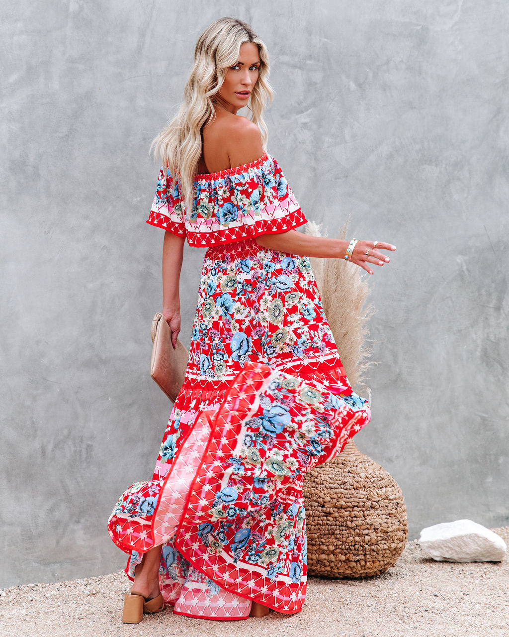 Flora Farms Off The Shoulder Maxi Dress