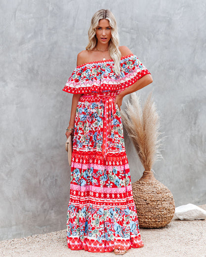 Flora Farms Off The Shoulder Maxi Dress