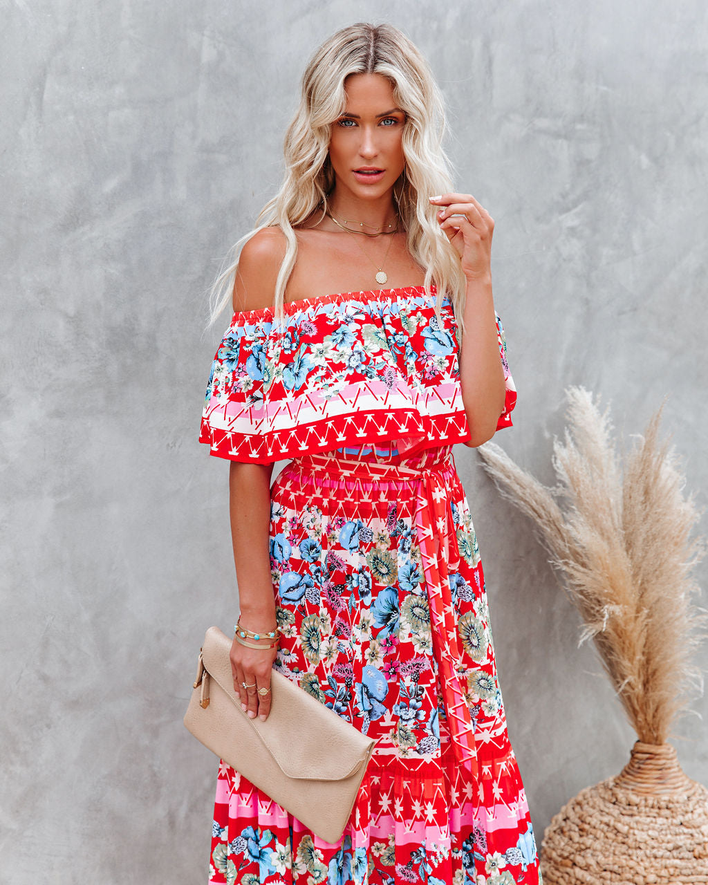 Flora Farms Off The Shoulder Maxi Dress