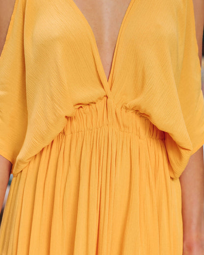 Korrine Cold Shoulder Maxi Dress - Marigold