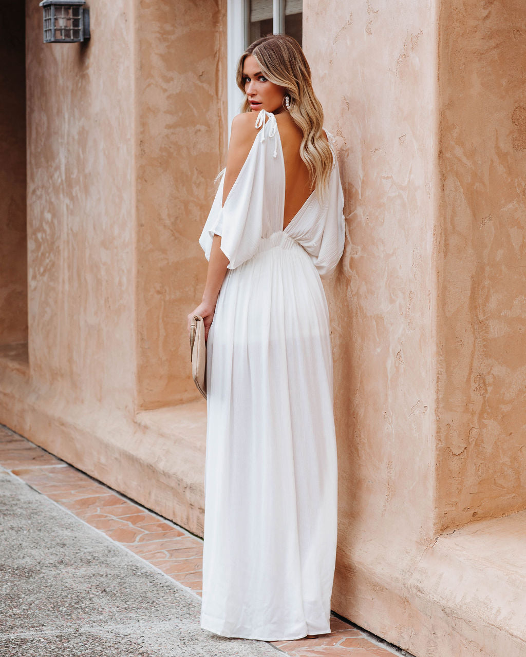 Korrine Cold Shoulder Maxi Dress - Off White