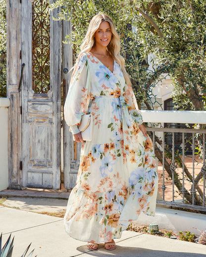 Little Bit Of Sunshine Floral Maxi Dress - Mint