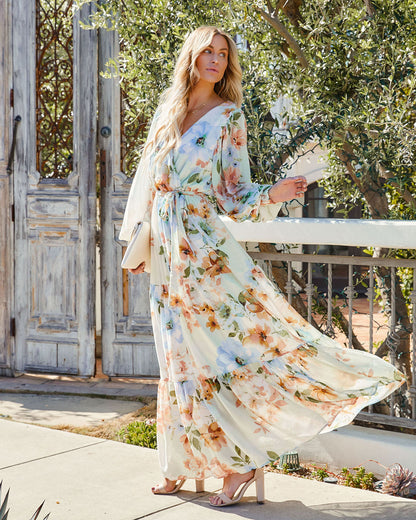 Little Bit Of Sunshine Floral Maxi Dress - Mint