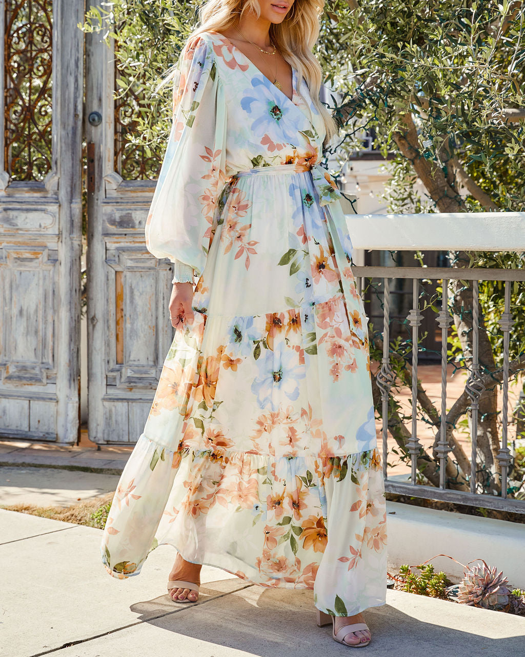 Little Bit Of Sunshine Floral Maxi Dress - Mint