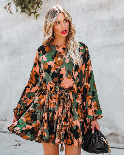 Simba Floral Rope Tie Ruffle Dress